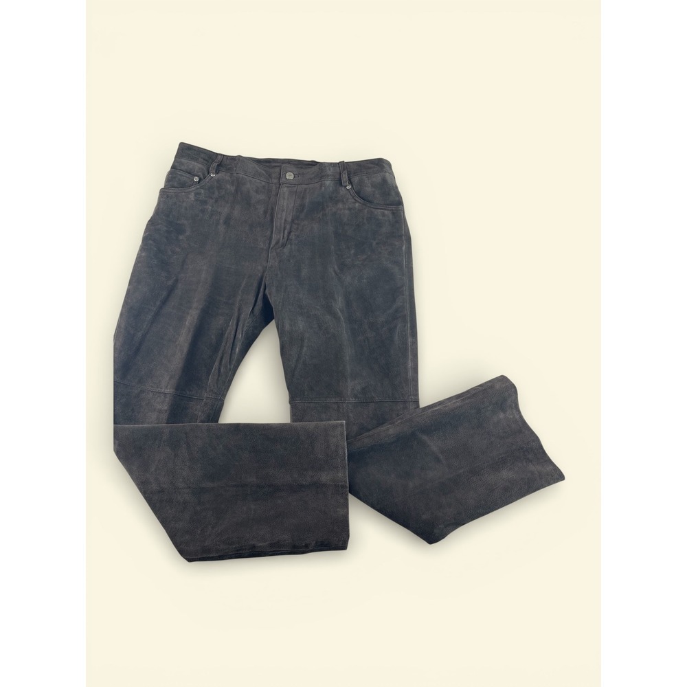 Newport News Jeanology Bown Suede Leather Pants Straight Leg G1062 Women's‎ 18W